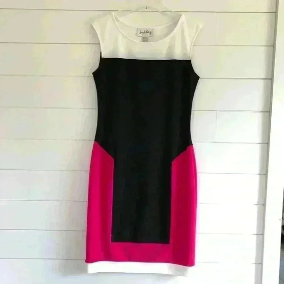 Joseph Ribkoff Color Blocked Sleeveless Dress Size 4 - Picture 4 of 5
